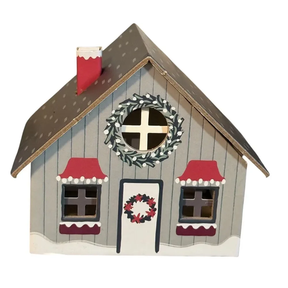 Mini Christmas Village Houses Set of 2 Holiday Cottage Decor